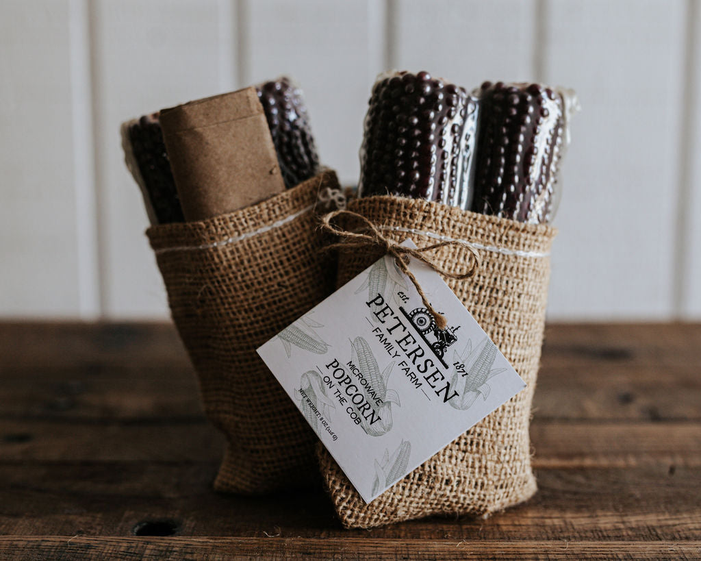 Microwave Popcorn on the Cob (Burlap)