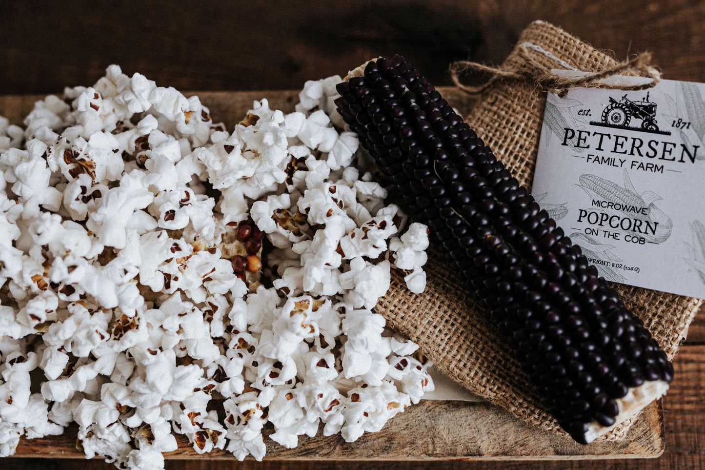 Microwave Popcorn on the Cob (Burlap)